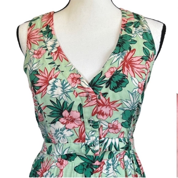 Lost + Wander Island Hopper Maxi Dress Tropical Green Floral Retro Bohemian XS - Picture 4 of 11